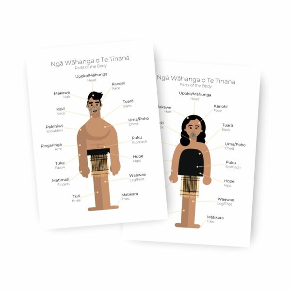 Tinana Kids Te Reo Maori Poster Parts of the Body Tinana English