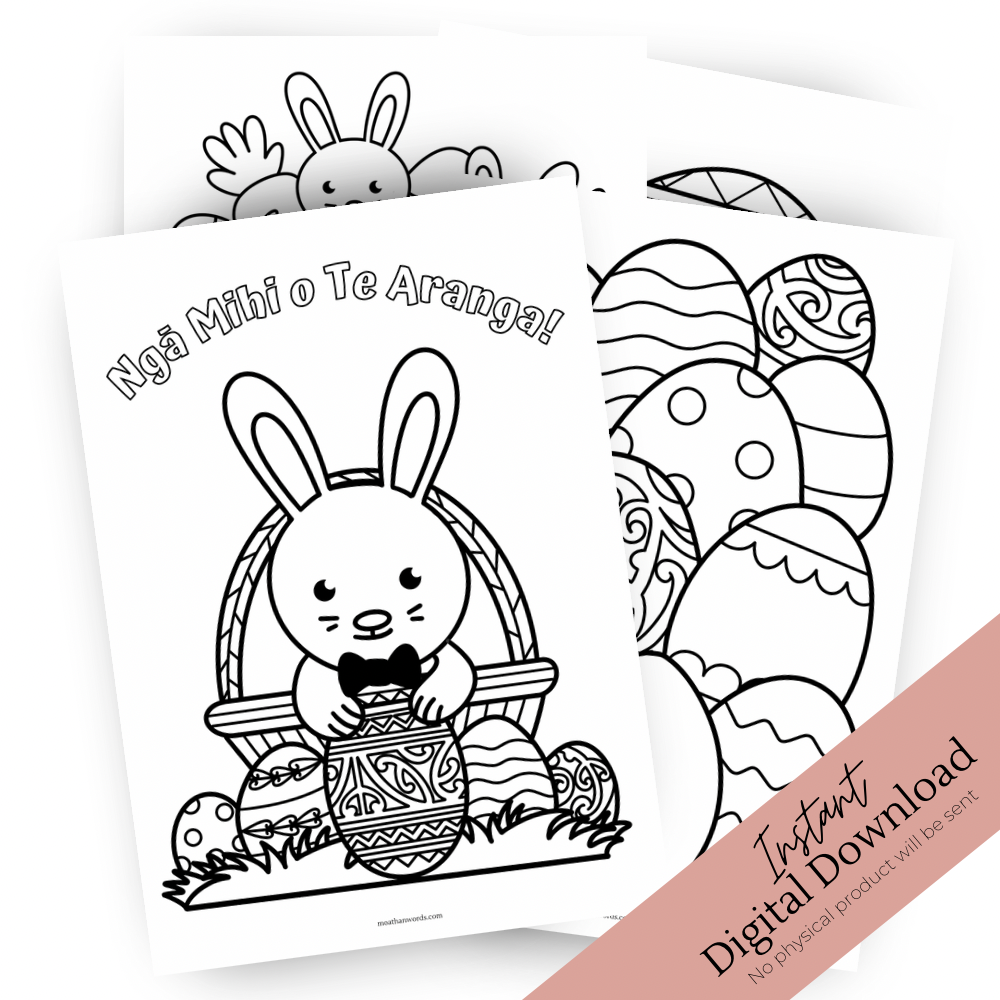 Maori Kids Free Easter Colouring Pages