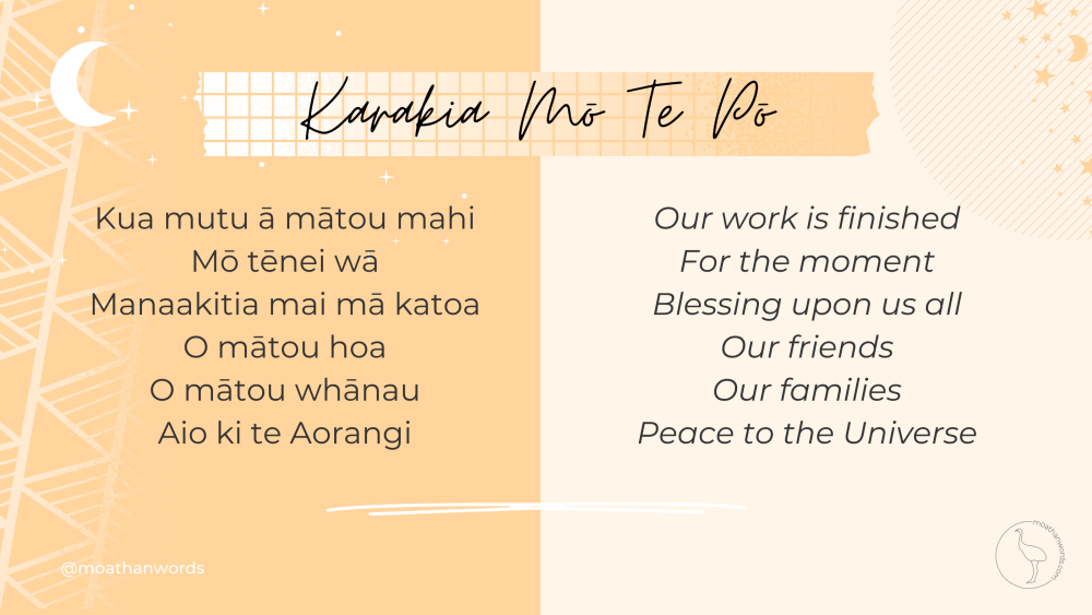 Karakia Mo Te Po - Prayer for the Night in Te Reo Maori for Kids