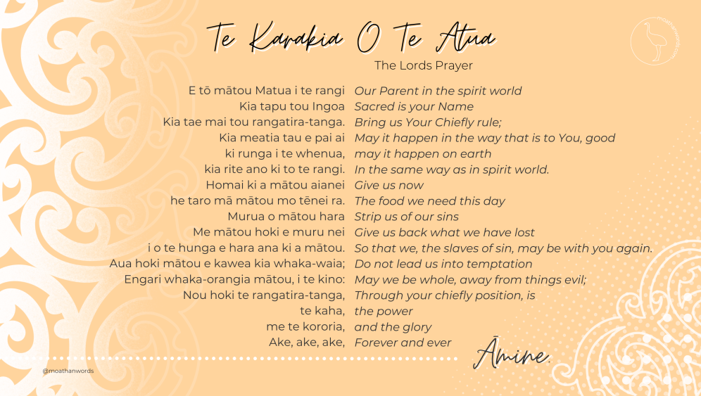 Te Karakia o te Atua - The Lords Prayer in Te Reo Maori
