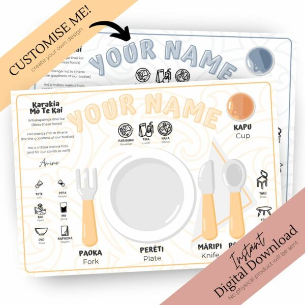 te reo maori customisable placemat