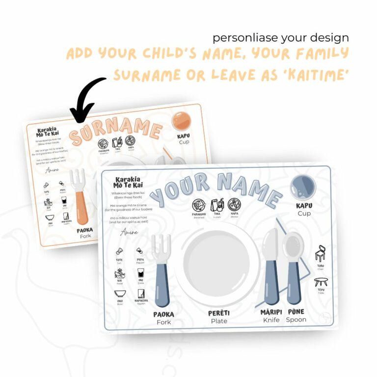 Customisable Te Reo Māori KAI TIME Placemat – Digital Download - Image 5
