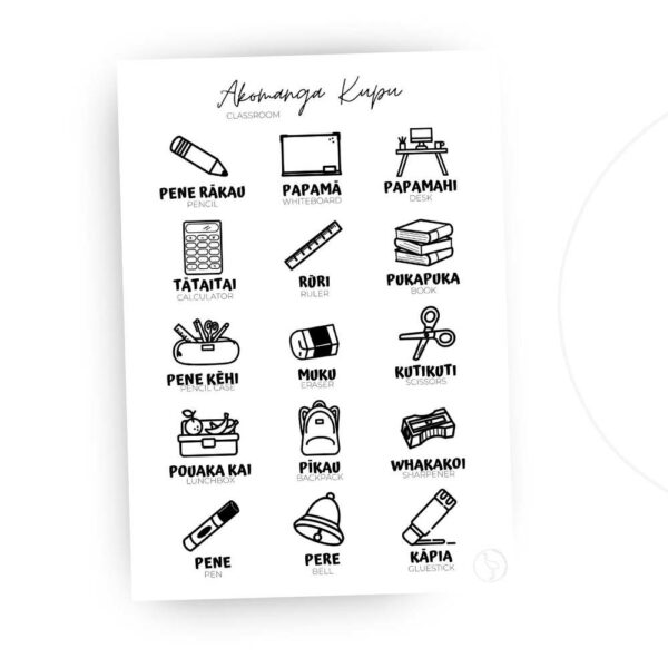 Classroom Kupu in Te Reo Maori - Instant Wall Print