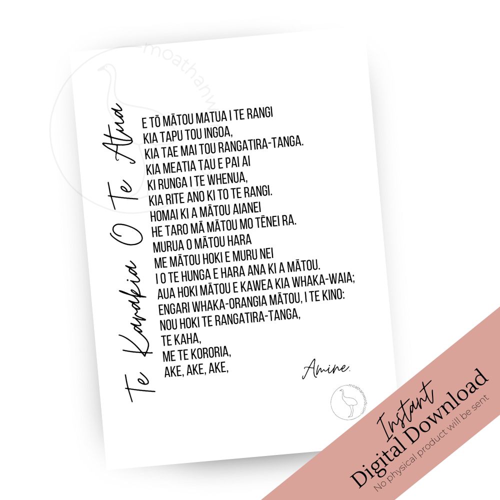 Karakia O Te Atua - The Lords Prayer in Maori Free Printable